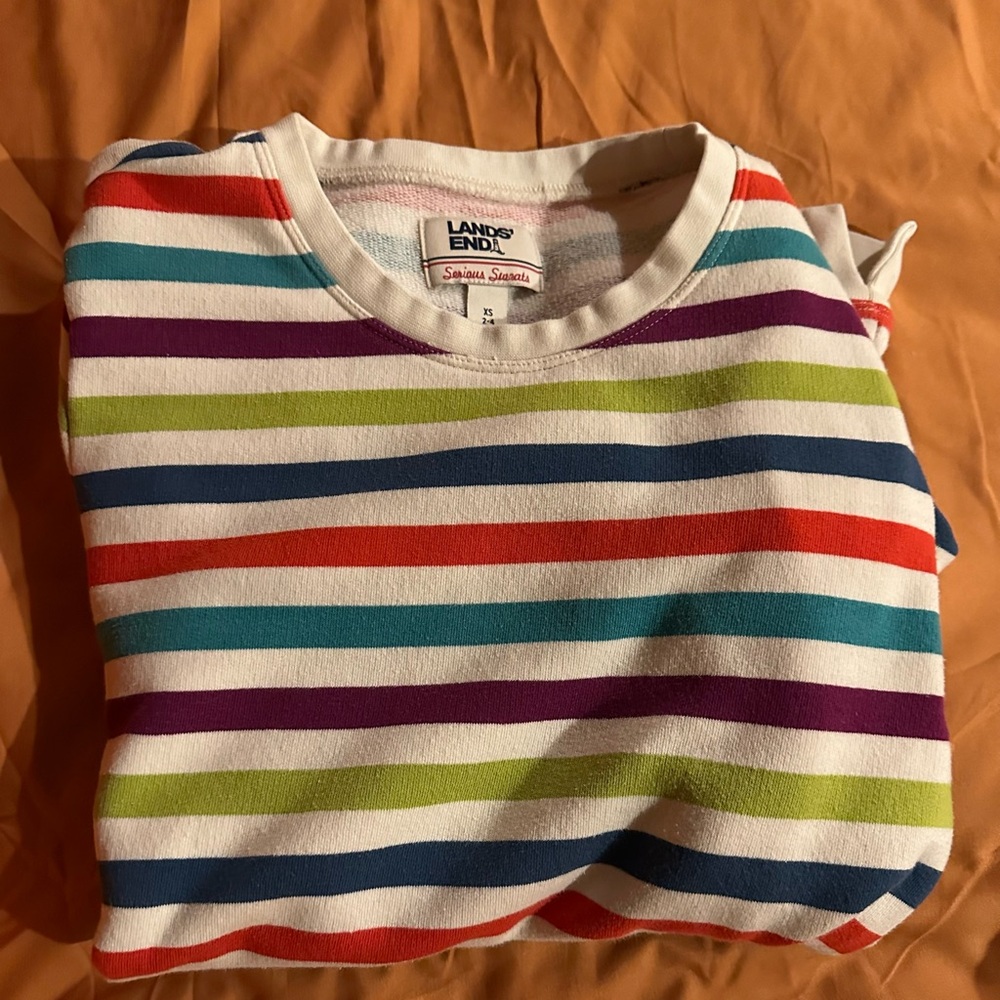 Lands' End Women’s Colorful Striped Sweatshirt